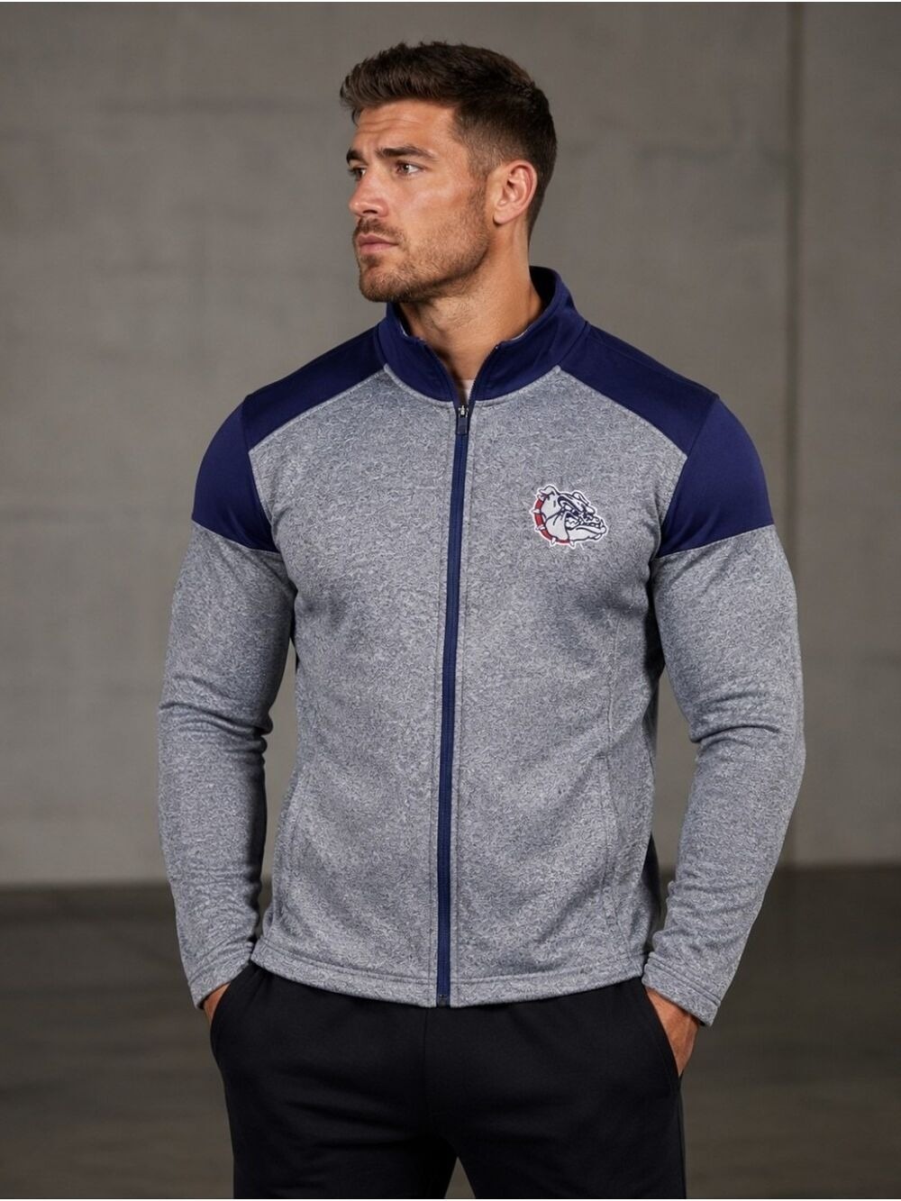 ZAGS G.U. GONZAGA BULLDOGS FLEECE ZIP FRONT JACKET MENS SMALL LIKE NEW